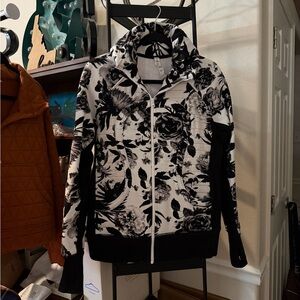 Floral Black and White Hoodie